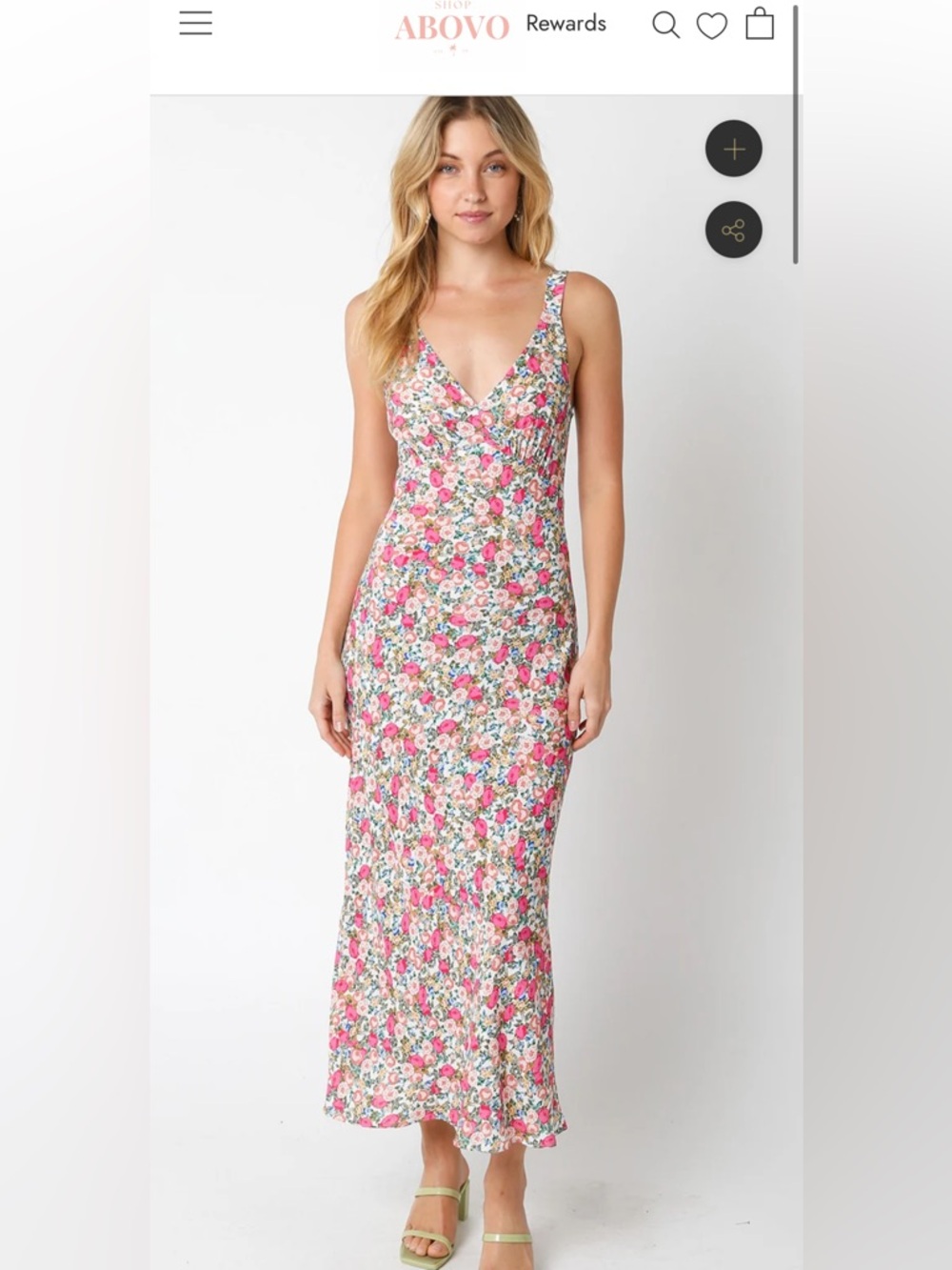 ABOVO Floral V-Neck Maxi Dress - Pink Multi